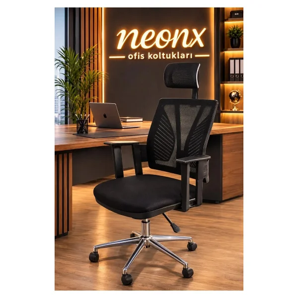 Neonx Relax Pro Başlıklı Çalışma Sandalyesi müdür Koltuğu Yönetici Koltuğu - Mavi - Görsel 5
