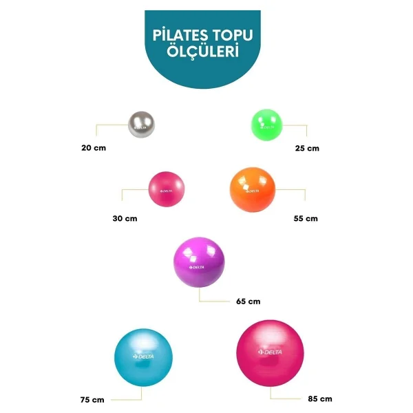 Delta 65 cm Dura-Strong Deluxe Gümüş Pilates Topu (Pompasız) - Görsel 2