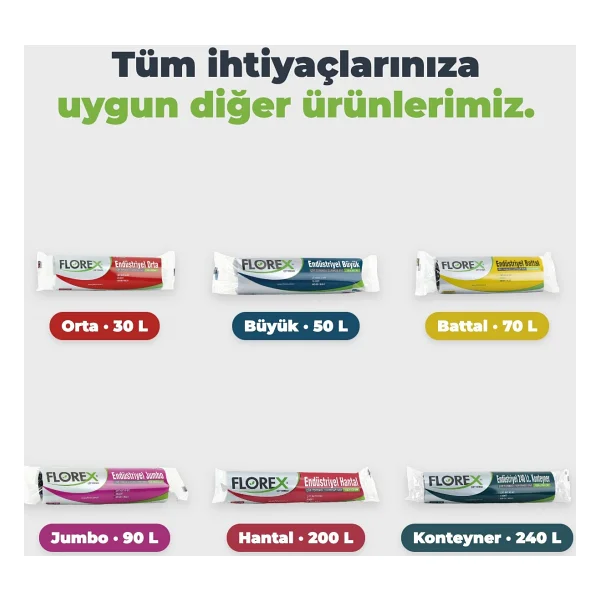 Florex Endüstriyel Orta Boy Çöp Poşeti 20'li 25 Adet - Görsel 7