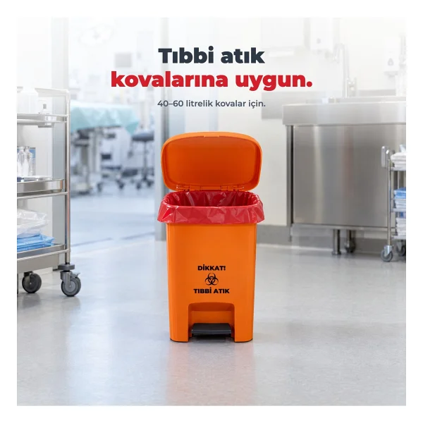 Florex Tıbbi Atık Baskılı Büyük Boy ( 60x85 cm ) Çöp Poşeti 10 Rulo 10x10=100 - 60 x 85 cm - Görsel 6