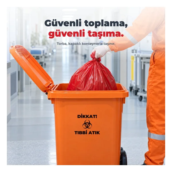 Florex Tıbbi Atık Baskılı Büyük Boy ( 60x85 cm ) Çöp Poşeti 10 Rulo 10x10=100 - 60 x 85 cm - Görsel 8