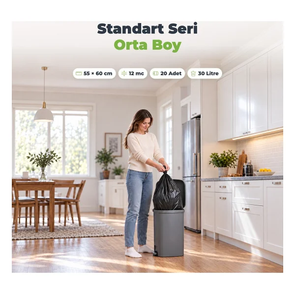 Florex Standart Orta Boy Çöp Poşeti 20'li 10 Adet - Görsel 7