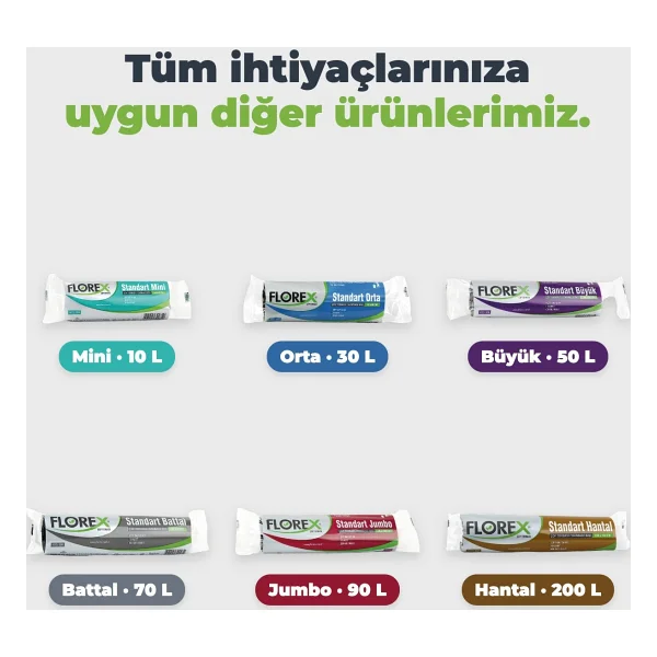 Florex Standart Orta Boy Çöp Poşeti 20'li 10 Adet - Görsel 10