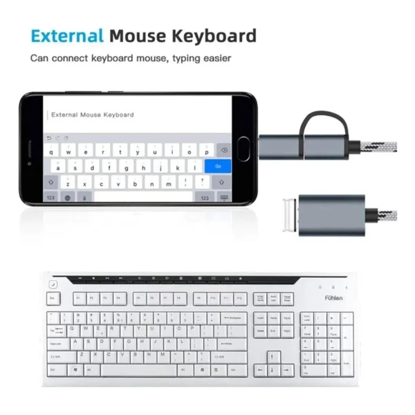 Alfais 4901 USB to Type-C Micro USB Dönüştürücü - Görsel 4