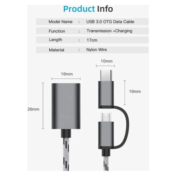 Alfais 4901 USB to Type-C Micro USB Dönüştürücü - Görsel 8