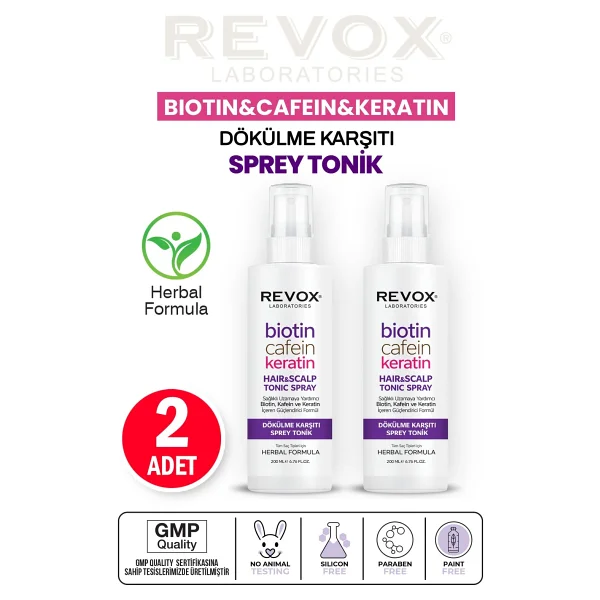 Revox Biotin KafeinKeratin Içeren Saç Sağlıklı Uzamaya Yardımcı Sprey Tonik 200 Ml - Görsel 4