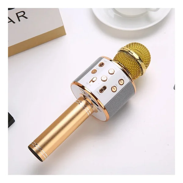 WASHA Türkçe Seslendirme Karaoke Mikrofonu Bluetooth Mikrofon Bluetooth Speaker Hoparlör Aux-Tf-Usb Giriş - Görsel 5