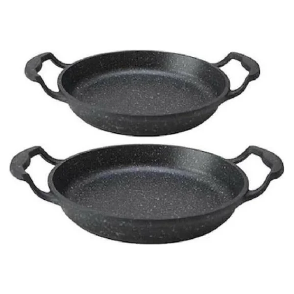 Eda Asya 2'li Döküm Granit Kapaksız Sahan Seti 20-22 cm - Görsel 3