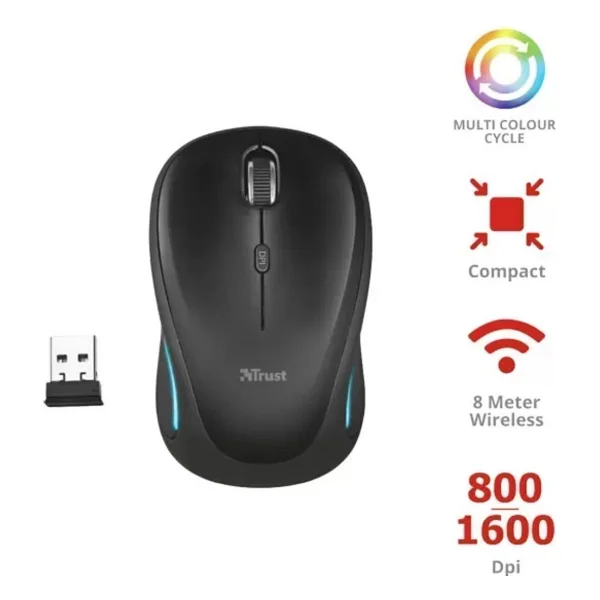 Trust 22333 Yvi FX Siyah Wireless Optik Mouse - Görsel 6