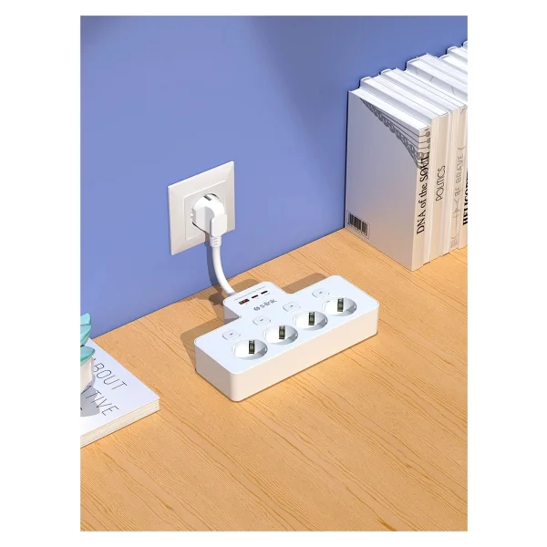 S-link PRZ08 Type-C Anahtarlı USB'li 15 cm 4'lü Akım Korumalı Priz - Görsel 6
