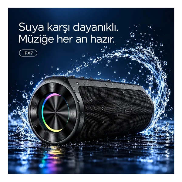 HZL BEAT 60W Su Geçirmez ipx7 Bluetooth AUX Sd Card Usb Yüksek Ses Kaliteli Hoparlör RGB Speaker - Görsel 6