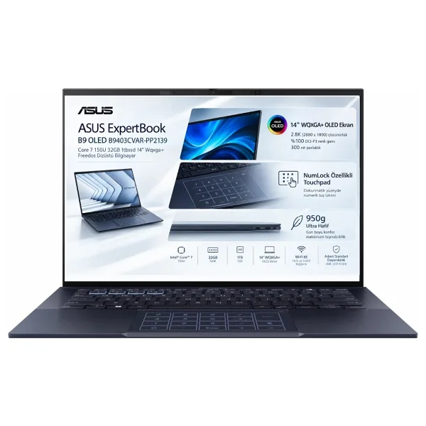 Asus ExpertBook B9 OLED B9403CVAR-PP2139 Core 7 150U 32 GB 1 TB SSD Intel Graphics 14" Notebook - Görsel 7