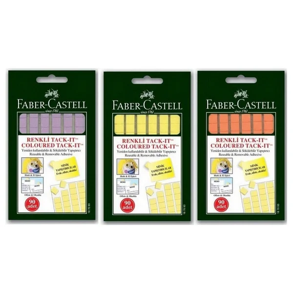 Faber-Castell Tack-It Renkli 50 gr 90'lı Hamur Yapıştırıcı - Görsel 4