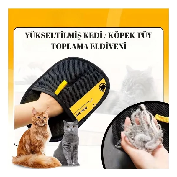Kedi Köpek Tüy Toplayıcı Yıkanabilir Statik Eldiven Koltuk Halı Elbise Tüy Temizleme Aparatı 24X16,5 - Görsel 3