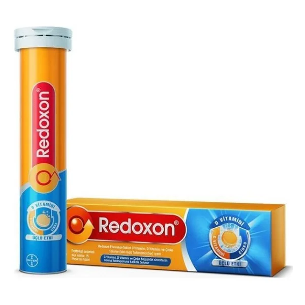 Redoxon Üçlü Etki 15 Efervesan Tablet Portakal Aromalı 3 Paket C Vitamini D Vitamini Çinko - 3 Adet - Görsel 7
