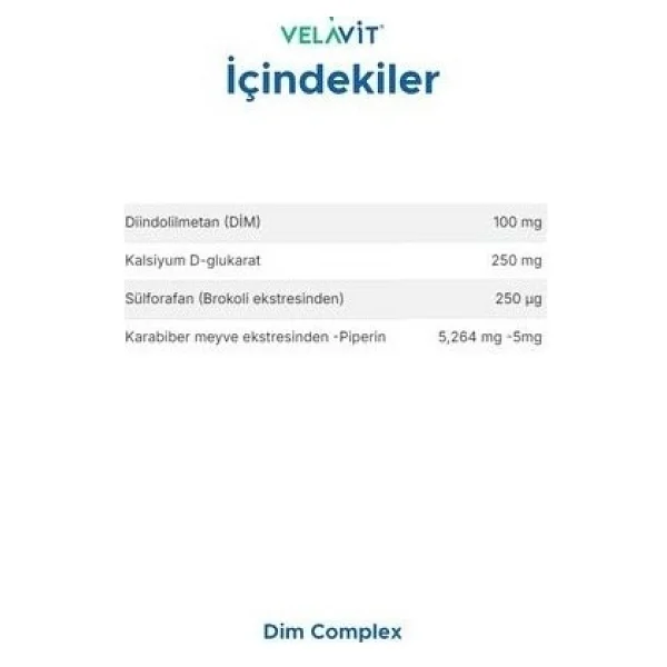 Velavit Dim Complex 30 Tablet - Görsel 4