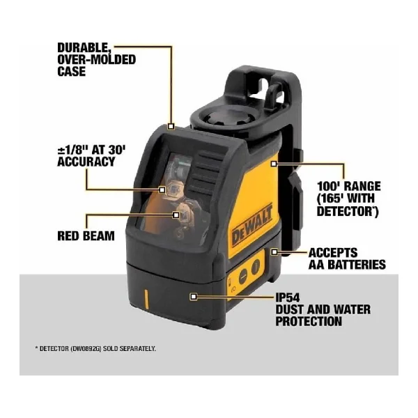 Dewalt DW088K Yatay ve Dikey Otomatik Hizalamalı Çizgi Lazer Distomat - Görsel 4
