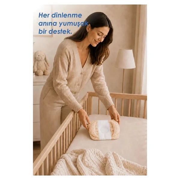 Babyjem Ayarlanabilir Düz Kafa Yastığı Somon Çiçek - Görsel 2