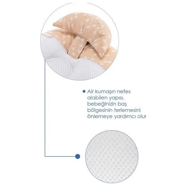 Babyjem Ayarlanabilir Düz Kafa Yastığı Somon Çiçek - Görsel 3