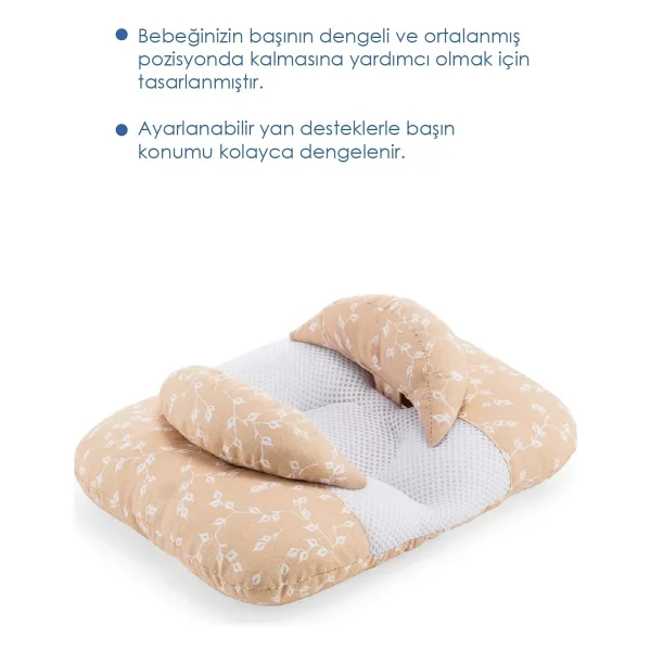 Babyjem Ayarlanabilir Düz Kafa Yastığı Somon Çiçek - Görsel 6