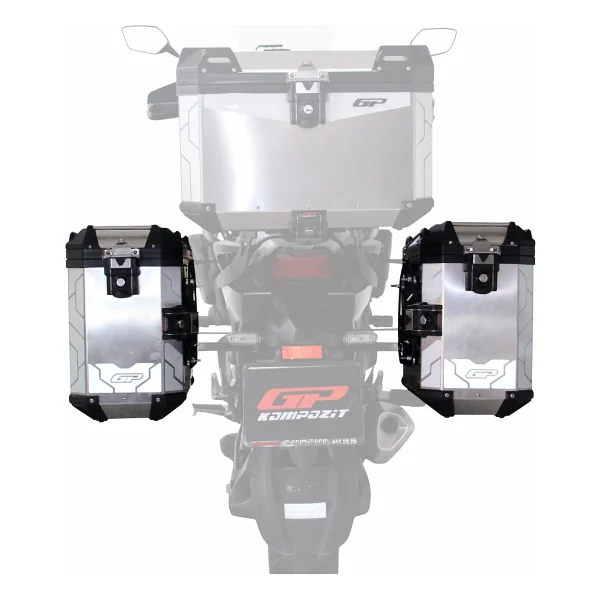 GP KOMPOZİT Gp Kompozit Universal 40 Lt X 2 Alüminyum Motosiklet Yan Çanta Seti Gri - Görsel 2