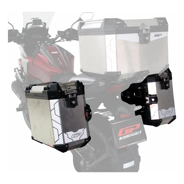 GP KOMPOZİT Gp Kompozit Universal 40 Lt X 2 Alüminyum Motosiklet Yan Çanta Seti Gri - Görsel 4