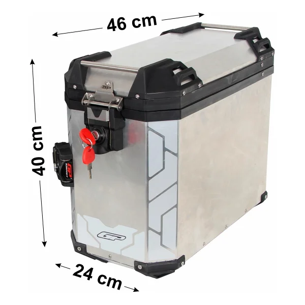 GP KOMPOZİT Gp Kompozit Universal 40 Lt X 2 Alüminyum Motosiklet Yan Çanta Seti Gri - Görsel 6