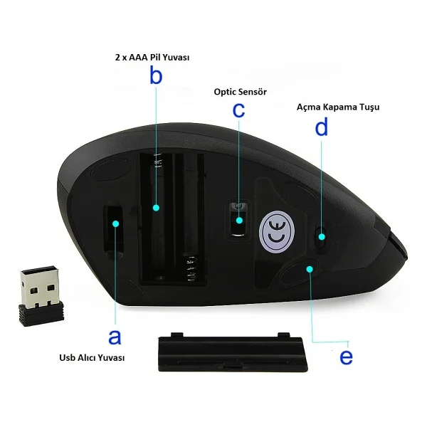Triline Kablosuz Ergonomik Dikey Mouse - Görsel 6
