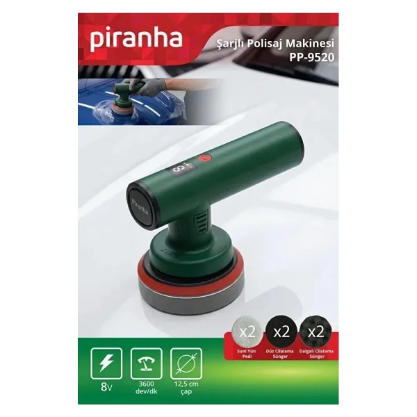 Piranha PP-9520 Şarjlı 4000 mAh Polisaj Makinesi - Görsel 5