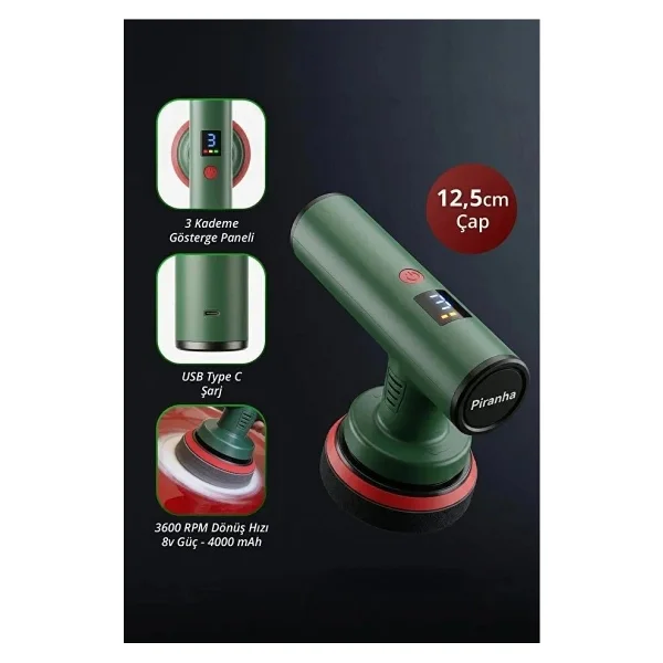 Piranha PP-9520 Şarjlı 4000 mAh Polisaj Makinesi - Görsel 2