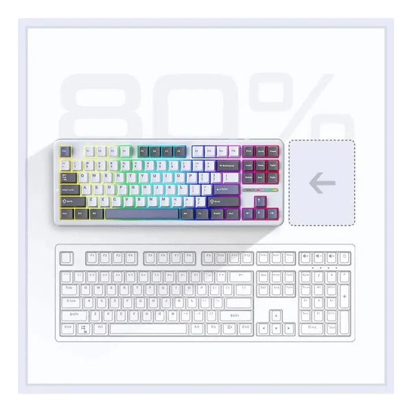 Aula F87 RGB TKL V4 Linear Switch Kablolu/Kablosuz Mekanik Oyuncu Klavyesi - Görsel 10