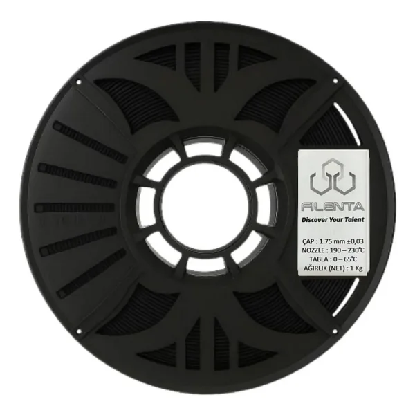 Filenta Siyah Pla Premium Filament 1.75MM 1kg - Görsel 5