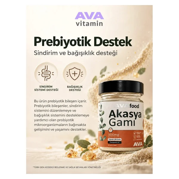 Akasya Gamı Prebiyotik Lif Kaynağı Saf Temiz Içerik 150 Gram Ava Vitamin Food - Görsel 2