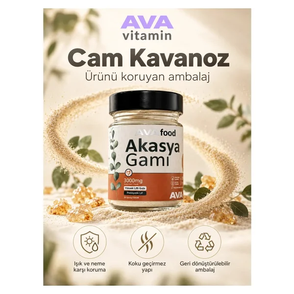 Akasya Gamı Prebiyotik Lif Kaynağı Saf Temiz Içerik 150 Gram Ava Vitamin Food - Görsel 5