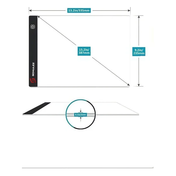Schulzz Led Işıklı A4 Çizim Kopyalama 3 Seviyeli Ayarlanabilir Grafik Tahtası - Görsel 5