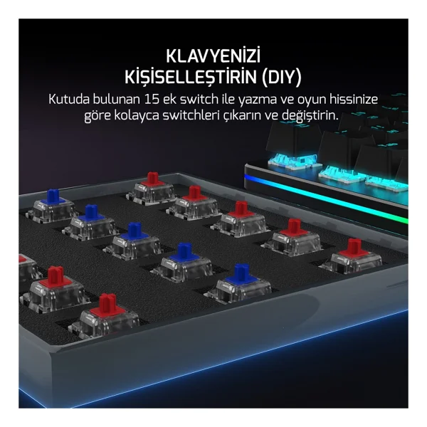 Gamepower Calypso V2 RGB Red Switch Kablolu Mekanik Oyuncu Klavyesi - Görsel 7