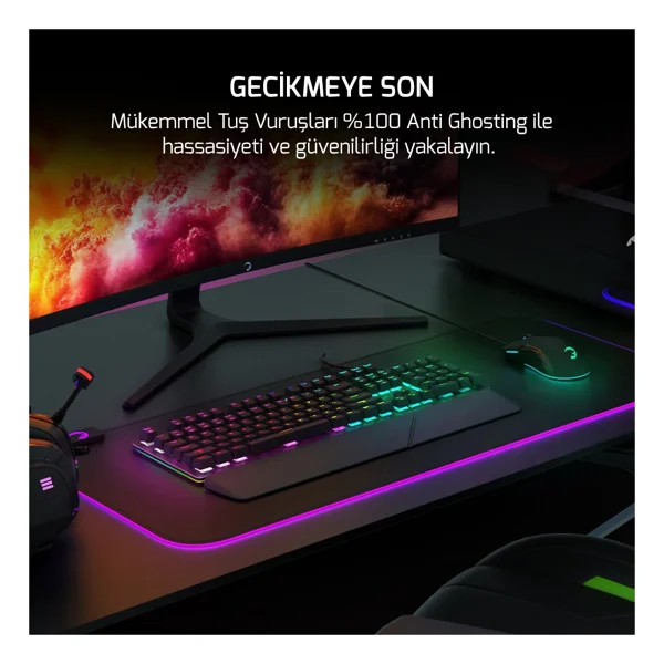 Gamepower Calypso V2 RGB Red Switch Kablolu Mekanik Oyuncu Klavyesi - Görsel 8