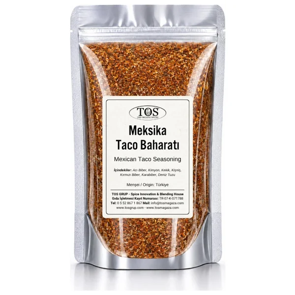 TOS The Organic Spices Meksika Taco Baharatı 250 gr Mexican Taco Spice - Premium Quality Baharat Karışımı - Görsel 5