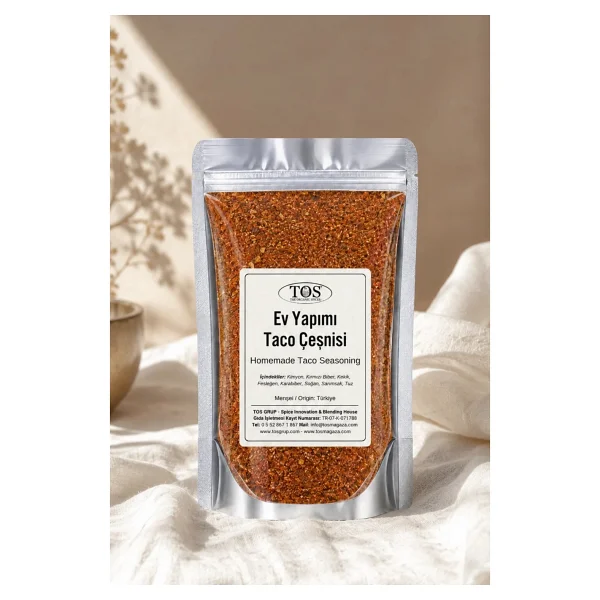 TOS The Organic Spices Ev Yapımı Taco Çeşnisi 250 gr Homemade Taco Seasoning - Premium Quality Baharat Karışımı - Görsel 2