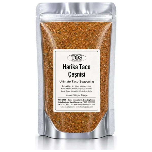 TOS The Organic Spices Harika Taco Çeşnisi 500 gr Awesome Taco Seasoning - Premium Quality Baharat Karışımı - Görsel 5