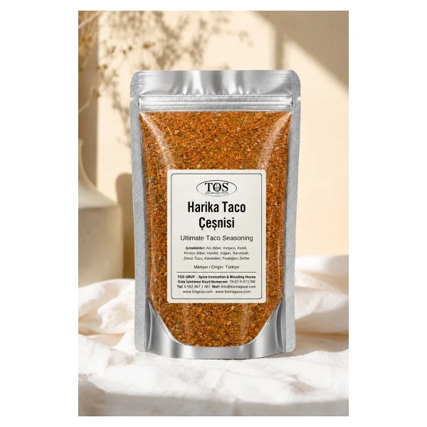 TOS The Organic Spices Harika Taco Çeşnisi 500 gr Awesome Taco Seasoning - Premium Quality Baharat Karışımı - Görsel 2