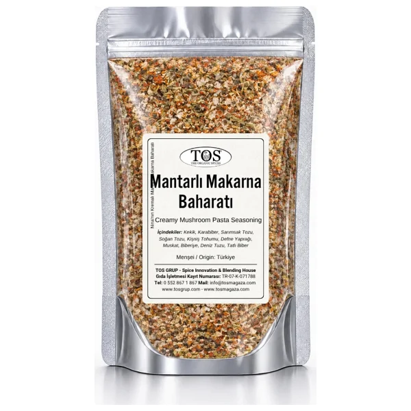 TOS The Organic Spices Nina'nın Kremalı Mantarlı Makarna Baharatı 250 gr - Görsel 6