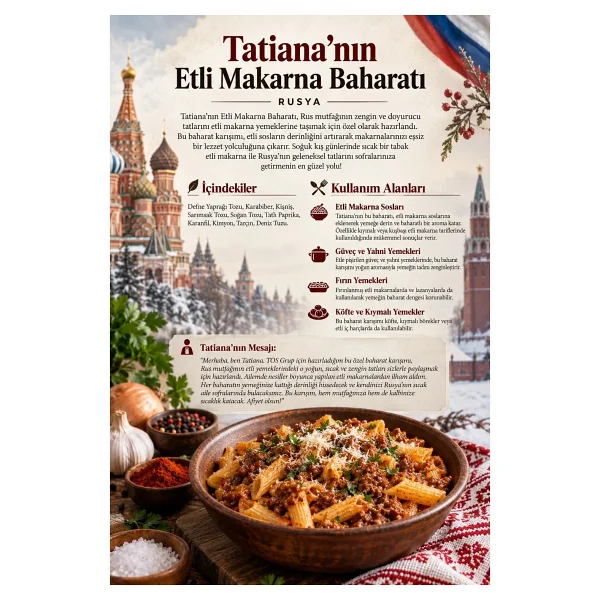 TOS The Organic Spices Tatiana'nın Etli Makarna Baharatı 500 gr - Görsel 3