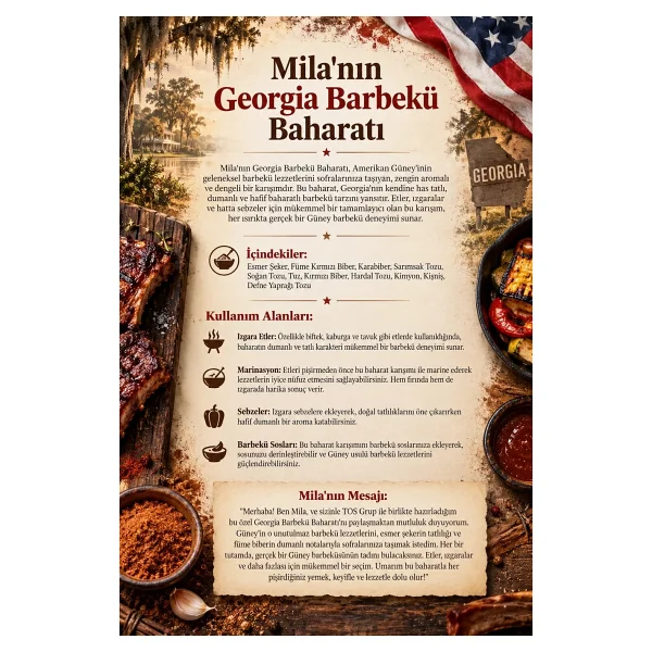 TOS The Organic Spices Mila'nın Georgia Barbekü Baharatı 250 gr - Görsel 3