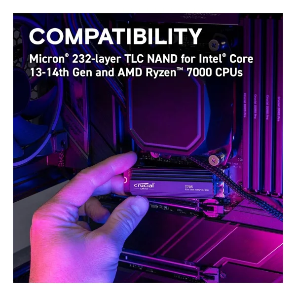 Crucial T705 CT1000T705SSD5 Soğutuculu PCI-Express 5.0 1 TB M.2 SSD - Görsel 6