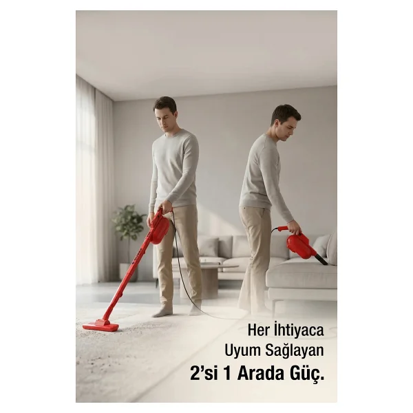 Fantom Pratik-S P 1200 Kırmızı Dikey Elektrikli Süpürge - Görsel 5
