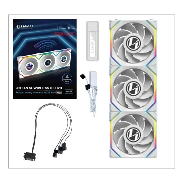 Lian Li UNI FAN SL Wireless LCD 120 Reverse G99.12RSLLCD1W3W.00 Beyaz 3'lü 12 cm Kasa Fanı - Görsel 7