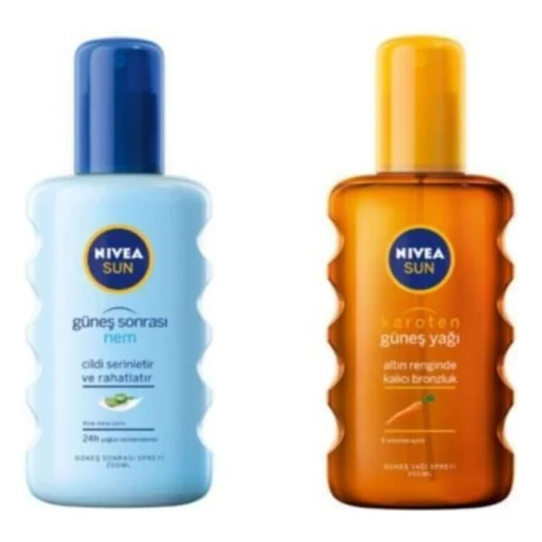 Nivea Karoten Özlü Yoğun Bronzlaştırıcı Güneş Yağı + Sun Güneş Sonrası Sprey 24 Saat Nem 200 ml - Görsel 4