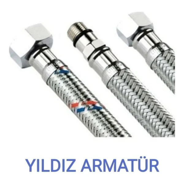 Yıldız Armatür Batarya Bağlantı Hortumu Batarya Fleksi Bağlantı Hortumu Flex M10-3/8 70 cm ( 1 Adet ) - Görsel 2