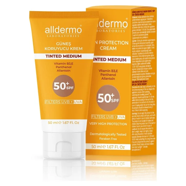 Alldermo Medium 50 ml 50 Faktör Renkli Güneş Kremi - Görsel 4